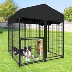 Sqirep Outdoor Dog Playpen Large Cage Pet Metal Fence Kennel W  Waterproof Cover