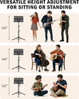 Sheet Music Stand Metal Adjustable Folding Portable Holder With Carrying Bag For