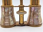 Antique Lemaire F Paris Opera Glasses Mother Of Pearl Brass Binoculars France