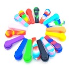 Random Color Pack Of 10 3 4 Inch Pocket Silicone Pipes With Metal Bowl And Cap