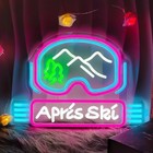 Apres Ski Neon Sign - Ski Goggles Neon Sign Winter Themed Party And Lom-white