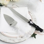 Wedding Silver Stainless Steel Knife And Server Bride Groom Cake Serving Set