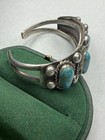 Old Pawn Vintage Sterling Native American Navajo Turquoise Cuff Bracelet - 49 8g