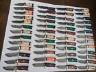 Lot Of 20 Custom Handmade Damascus Steel 6  Skinner Hunting Knives W  Sheath Usa
