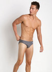 New Speedo Power Flex Eco Mens Grey Swim Bikini Brief Racer Fitness Swimsuit 36