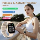 Smart Watch For Men Women Compatible With Iphone Samsung Android Phone - Gold