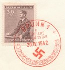 Lot Stamp Germany Bohemia Czechoslovakia Sc B9-12 1942 Wwii Hitler Fdc U