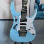 Custom Blue Electric Guitar Solid Body Pearl Pickguard Black Fretboard 24 Frets