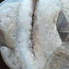 White Banded Agate Geode Rock Specimen With Natural Druzy Crystal Cavity