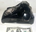 Old 1950   s Desktop Rotary Telephone Western Electric Bell System Black Phone 500