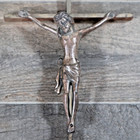 Vtg Metal Crucifix Cross W  Germany Jesus Christian Wall Hanger Religious Gift