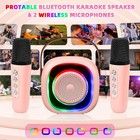 Wireless Mini Karaoke Machine With 2 Microphones Bluetooth Speaker For Kid Adult