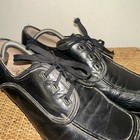 Vintage Jarman Men s 10 Shoes Platform Block Heel Square Toe Black Oxford Disco