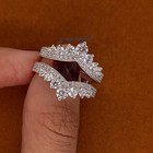 2 Ct Round Cut Moissanite Enhancer Guard Wedding Band Solid 14k White Gold Vvs1