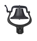  Dinner Bell Iron Large Cast Farmhouse Church School Farm Antique Vintage Black 