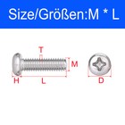 M3 5 A2 Stainless Pozi Pan Head Machine Screws Posi Pozidrive Screw Din 7985