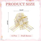 6pcs Pull Bows For Gift Wrapping  6 In White Party Wedding Gift Bow