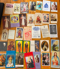 131 Piece Vintage Catholic Prayer Holy Cards Religious Ephemera Lot Free Ship