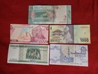 Mixed Lot 5 Different World Paper Money Banknotes Currency Foreign  Unc