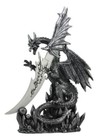 Large Dreamwork Fantasy Obsidian Dragon Statue With Fire Dagger Letter Opener