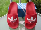 Adidas Cloudfoam Adilette Lite Red Big Trefoil Logo Slides Mens Size 8