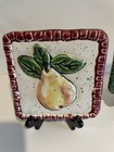Handmade Ceramic Art Tiles Wall Hanging Set Of 3 Signed Fruit Tiles Farm cottage