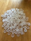 Lot 250  Plastic Bottle Caps Clear White Arts Crafts Hobby Supplies