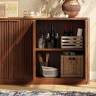 67  Fluted Walnut Buffet Cabinet Sideboard With Storage Large Credenza