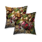 Set Of 2 Christmas Jesus Ornament Throw Pillow Covers 18x18 Inch