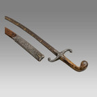 17th 18th Century Ottoman Shamshir  Sword With Silver Scabbard 