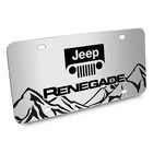 Jeep Renegade Rock Mountain Graphic Brush Special Aluminum Metal License Plate