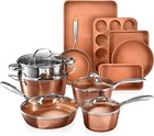 Gotham Steel Hammered Copper Collection     15 Piece Premium Cookware   Bakeware