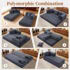 5-in-1 Folding Convertible Sofa Bed Corduroy Boneless Couch  Floor Futon Sofa