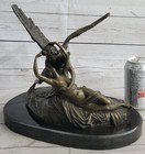 Cupid And Psyche Embrace Bronze Statue Figure Sculpture Figurine Decor Nude Sale