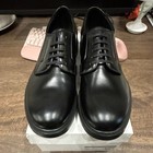 Prada Spazzolato Black Leather Derby Lace-up Dress Shoes Mens Uk9 5   Us10 5