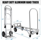 1000 Lbs Aluminum Hand Truck 2 In 1 Heavy Duty Convertible Folding Dolly Cart