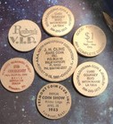  wooden Nickels  Lot Of 7   