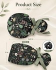 100  Cotton Scrub Cap With Buttons Sweatband-elegant Ponytail Nurse Surgical Cap