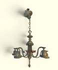 Antique 5 Light Brass Chandelier Hanging Light Fixture  Ornate 1920 s