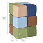 Patchwork Toddler Building Blocks  Foam Cubes  Earthtone  12-piece