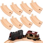 8 Pack Wood Train Track Expansion Sets - Curved Compatible With Most Tracks