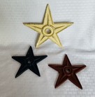 Set Of 3 Vintage Cast Iron Primitive Stars  1  8 5       2  6 25    Barn Farmhouse