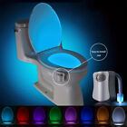 Us 3-6 Pack Motion Sensor Activated Led 8 Colors Changing Toilet Night Light