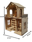 Wooden Dollhouse Plywood Diy Kit With Furniture And Ladder   A Premium Gift