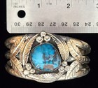Vintage Navajo - Center-stone Bisbee Blue Turquoise - Sterling Silver Bracelet