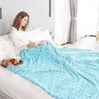  Blue Throw Blanket Queen Size Queen Size90  X 90   230 X 230 Cm  Blue Leopard