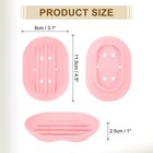 3pcs Small Soap Dish  Oval Shape Bar Soap Dish With Holes pink 