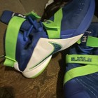 Nike Lebron James 3 Mens Basketball Shoes Blue green white Hook   Loop