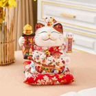 Ceramic Maneki Neko Lucky Cat Home Decor Waving Hand Cat Feng Shui Ceramic