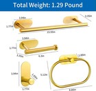 4 Piece  Bath Accessories Bathroom Hardware Set Towel Bar Set - Matte Gold